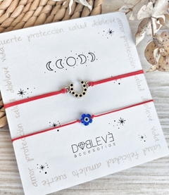 Dúo de pulseras amuleto protección y buena suerte