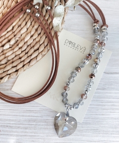 Collar regulable CORAZÓN DE CRISTAL humo - comprar online