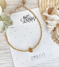 Tobillera corazón de hematite dorado - comprar online