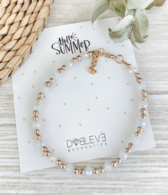 Tobillera dorada con cristales - tienda online