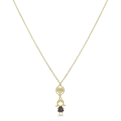 Colar Pingente coração de mãe menina banhado a ouro 18k