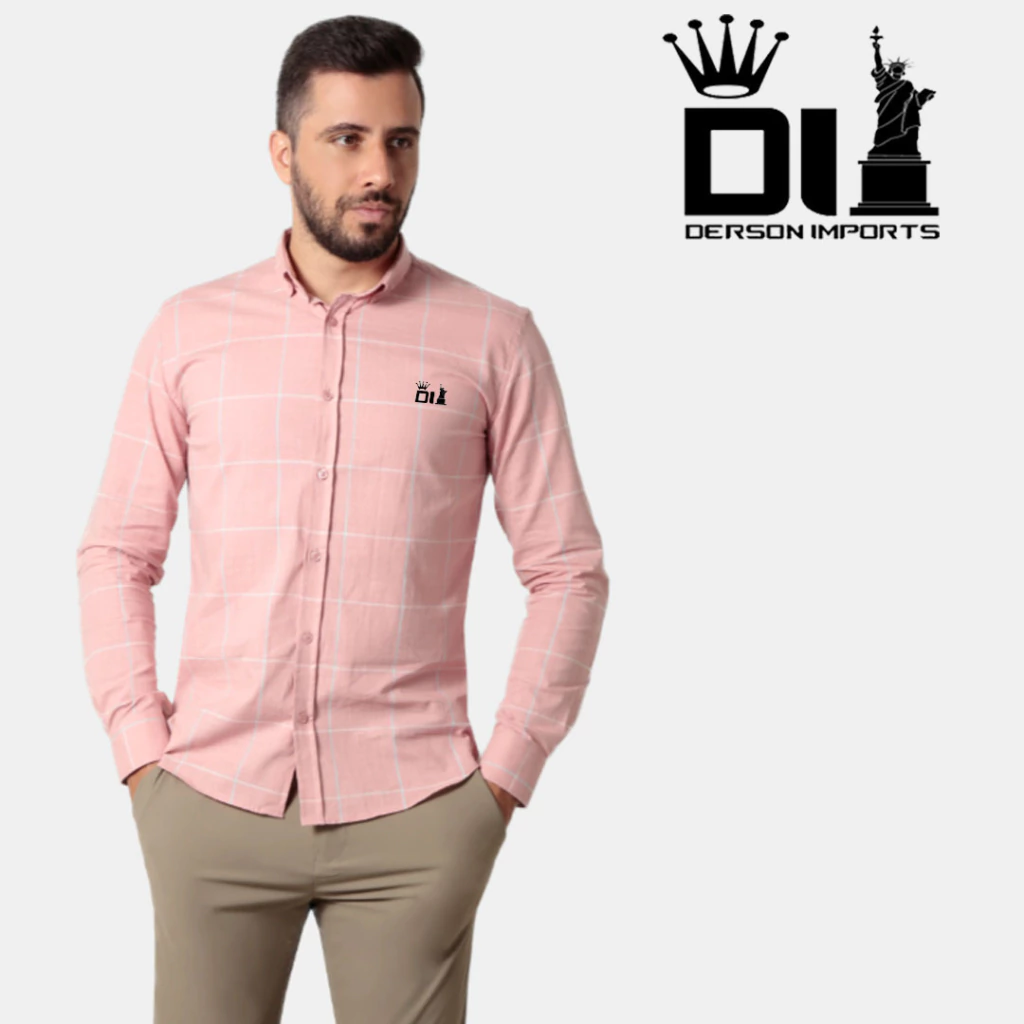 Camisa social manga longa maxi xadrez