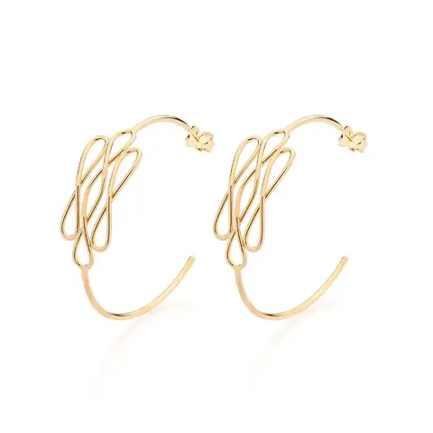 Brinco argola com infinitos banhado a ouro 18k