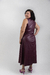 Vestido Midi em Couro Sintético com Fenda Frontal - Emedê Closet