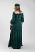 Vestido Bárbara Longo Verde Ombro a Ombro com Manga Longa na internet