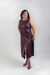 Vestido Midi em Couro Sintético com Fenda Frontal - comprar online