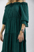 Vestido Bárbara Longo Verde Ombro a Ombro com Manga Longa - comprar online