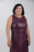Vestido Midi em Couro Sintético com Fenda Frontal na internet