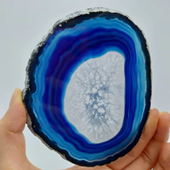 Chapa Pulida de Ágata azul