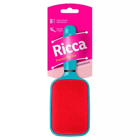 Escova de Cabelo Ricca Raquete Para Desembaraçar - Blue 1 Un