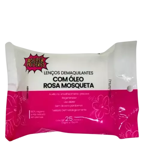 Lenço Demaquilante Óleo de Rosa Mosqueta Super Poderes - 25un