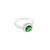 Anel de Prata Cravejado com Zircônia Verde Redonda - comprar online