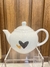 Bule de Porcelana Redondo 500mL - Decoração Afetiva "Dois Corações"