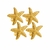 Conjunto 4 Anéis para Guardanapos Zinco Estrela do Mar Dourado 6x6x4cm