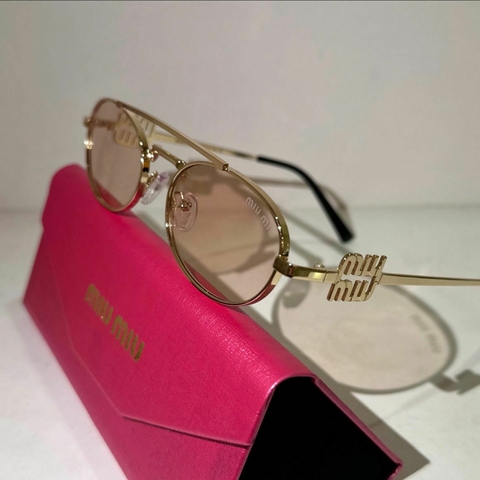 GAFAS MIU MIU LOGO GOLD - comprar online