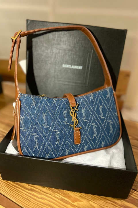 CARTERA YSL LE 5 A 7 MONOGRAM DENIM - comprar online