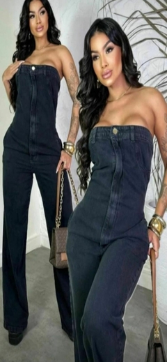 Macacão Jeans Escuro - comprar online