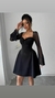 VESTIDO CORTO NEGRO CON ENCAJE - Dámaris Imported