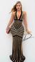 VESTIDO DE FIESTA NEGRO CON BRILLOS
