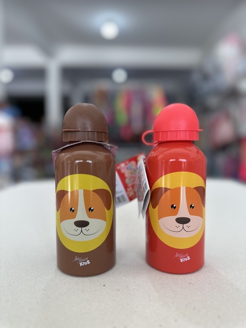 Garrafa squeeze infantil inox 400ml meus melhores amigos cachorro - comprar online