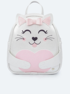 Mochila Infantil Pampili Gatinha Branca e Rosa - comprar online