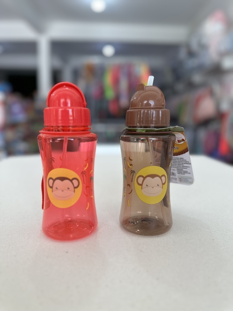 Garrafinha Squeeze Com Canudo Bichinhos macaco - comprar online