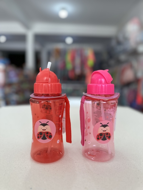 Garrafinha Squeeze Com Canudo Bichinhos Joaninha - comprar online