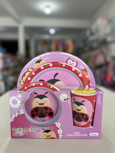 Kit refeição joaninha 3 peças - comprar online