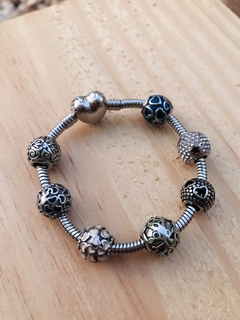 Berloque Separador Redondo Coração AZul Inox - comprar online