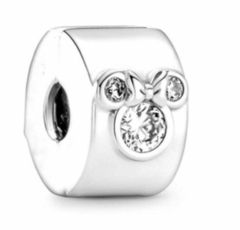 TRAVA CLIQUE MINNIE E MICKEY PARA PULSEIRA EM PRATA 925