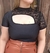 REMERA DE LYCRA Y ENCAJE ELASTIZADO