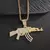 Hip-hop Ak-47 rifle arma pingente colar masculino personalizado rua hip-hop rock - loja online