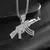 Hip-hop Ak-47 rifle arma pingente colar masculino personalizado rua hip-hop rock