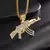 Hip-hop Ak-47 rifle arma pingente colar masculino personalizado rua hip-hop rock - comprar online