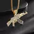 Hip-hop Ak-47 rifle arma pingente colar masculino personalizado rua hip-hop rock - tectoybis