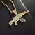 Hip-hop Ak-47 rifle arma pingente colar masculino personalizado rua hip-hop rock
