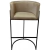 Banqueta Luna Preta Veludo Suede Bege Areia - comprar online