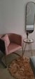 Poltrona Decorativa Luna Veludo Suede Rosa