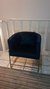Poltrona Decorativa Luna Veludo Suede Azul Marinho - loja online