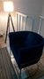 Poltrona Decorativa Luna Veludo Suede Azul Marinho - Dafragathe Decor