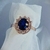 Anel de Noivado Princesa Diana em Zircônia de safira azul joias Lepich - Vendaslepich