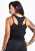 Blusa Com Cropped Tomara que Caia Feminina Preta Lisa | REF: LX289 - BerryFit - Conforto e Estilo para seus Treinos.