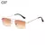 2023 Moda Retângulo Rimless Óculos Quadrados Vintage Óculos De Luxo Design Un na internet
