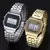 Mulheres unissex relógio de ouro prata preto vintage led digital esportes milit - comprar online