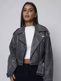 Jaqueta de Couro Oversized - comprar online