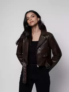 Jaqueta de Couro Oversized na internet