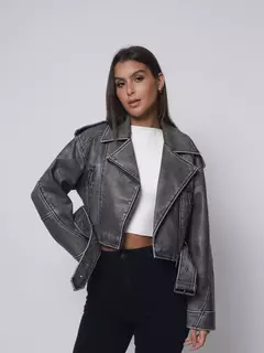Jaqueta de Couro Oversized - loja online