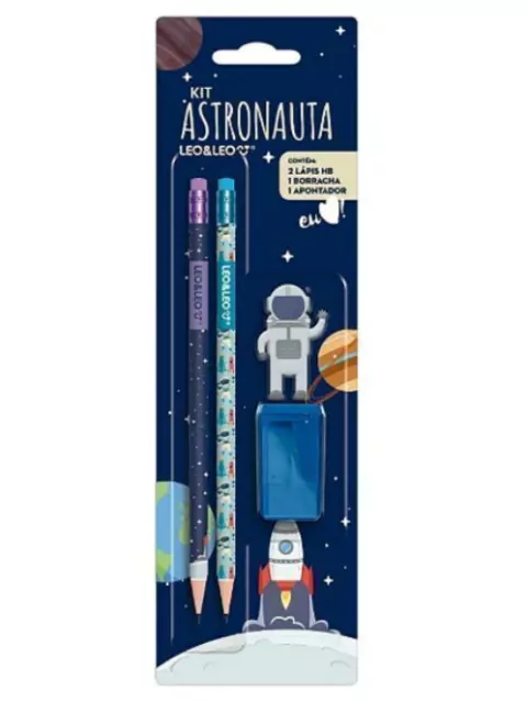 Kit Escolar ASTRONAUTA 4 PEÇAS - LEO E LEO