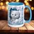Taza de café de 15 oz con Estampado de Gatito y Flores- Ideal para Amantes de las mascotas