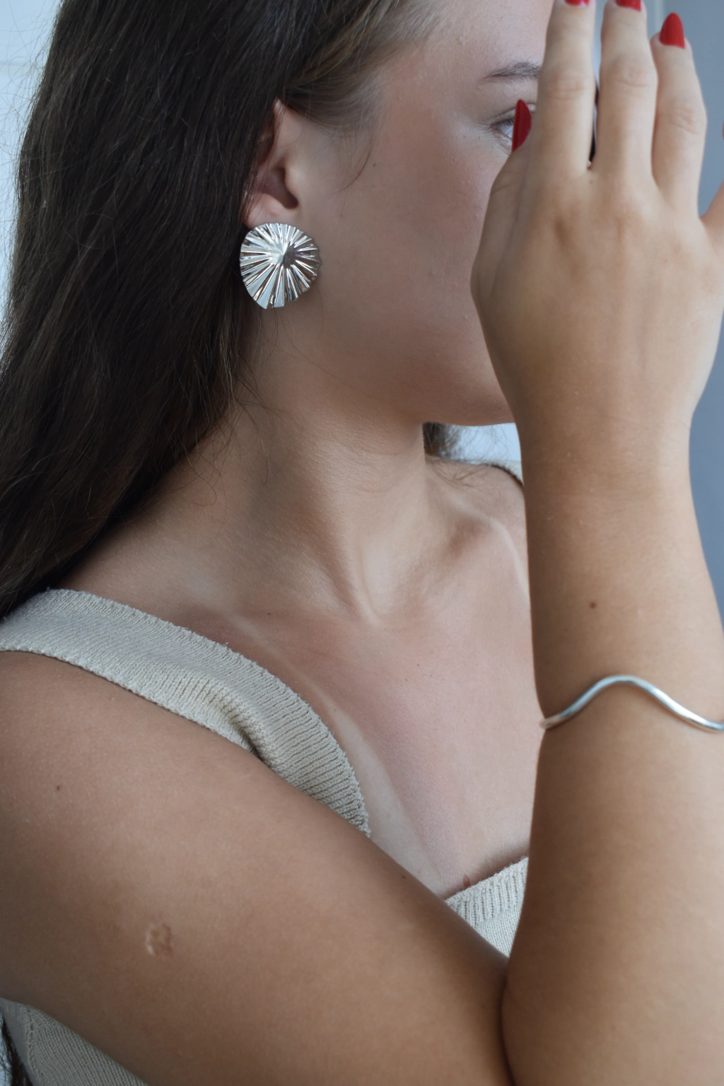 Bracelete Tubo V Banhado a Prata